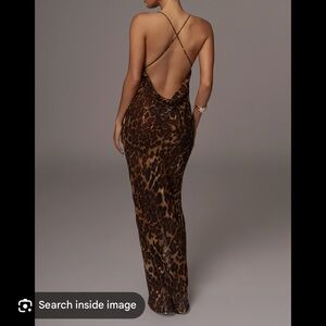 JLUXLABEL Animal Print Backless Maxi Dress
